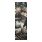 Kale adelaar boven stormachtige kust thermosbeker (Achterkant)