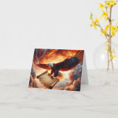 Kale adelaar die de Amerikaanse grondwet vasthoudt Kaart (Gele Bloem)