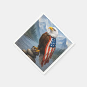 Kale adelaar draagt Amerikaanse vlag cape Servet (Hoek)