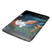 Kale adelaar draagt Santa Hat Winter Scene Vakanti Badmat (Gekanteld)