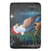 Kale adelaar draagt Santa Hat Winter Scene Vakanti Badmat (Voorkant Verticaal)