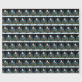 Kale adelaar draagt Santa Hat Winter Scene Vakanti Cadeaupapier (Vlak)