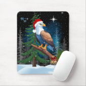 Kale adelaar draagt Santa Hat Winter Scene Vakanti Muismat (Met muis)