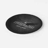 Kale adelaar en gefeliciteerd met steen papieren bordje (Gekanteld)