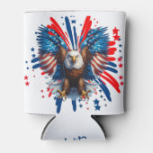 Kale adelaar en levendige sterren en strepen koele blikjeskoeler (Voorkant)