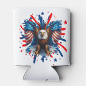 Kale adelaar en levendige sterren en strepen koele blikjeskoeler (Achterkant)