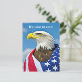 Kale adelaar en vlag om te stemmen briefkaart (Staand voorkant)