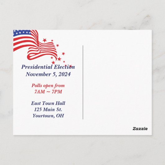 Kale adelaar en vlag om te stemmen briefkaart (Achterkant)