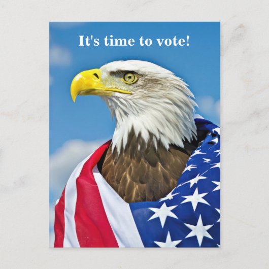 Kale adelaar en vlag om te stemmen briefkaart (Voorkant)