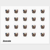 Kale adelaar Gadsden Slang Combo2 Ronde Sticker (Vel)