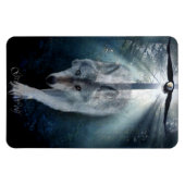 Kale adelaar & Grijze Wolf Wildlife Art Premium Ma Magneet (Horizontaal)