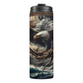 Kale adelaar in de stormachtige nacht thermosbeker (Voorkant)