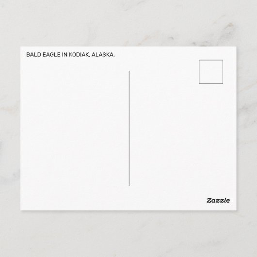 Kale adelaar in Kodiak, Alaska Briefkaart (Achterkant)