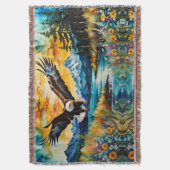 Kale adelaar Jacht in wilde bloemen Deken (Voorkant Verticaal)