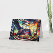 Kale adelaar juli 4, 5" x 7" gevouwen Wenskaart Kaart (Voorkant)