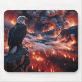 Kale Adelaar Kijkend naar een Mountain Wildfire Muismat (Voorkant)