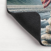 Kale adelaar met Amerikaanse vlag op Cairn Muismat (Hoek)