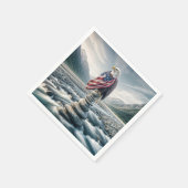 Kale adelaar met Amerikaanse vlag op een Cairn Servet (Hoek)