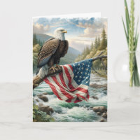 Kale adelaar met Amerikaanse vlag Verjaardag