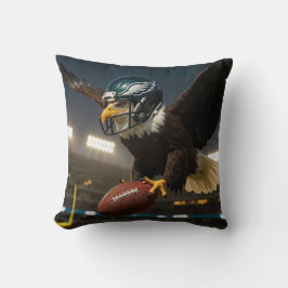 Kale adelaar met Football en helm in het stadion Kussen