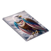 Kale adelaar met tranen en Amerikaanse vlag Notitieboek (Rechterzijde)