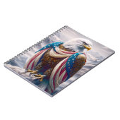 Kale adelaar met tranen en Amerikaanse vlag Notitieboek (Linkerzijde)