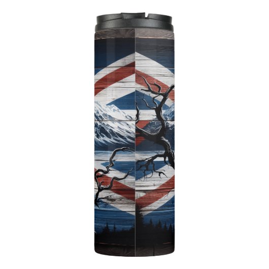 Kale adelaar met Union Jack Thermosbeker (Achterkant)