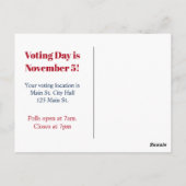 Kale adelaar met verkiezingsstembord briefkaart (Achterkant)