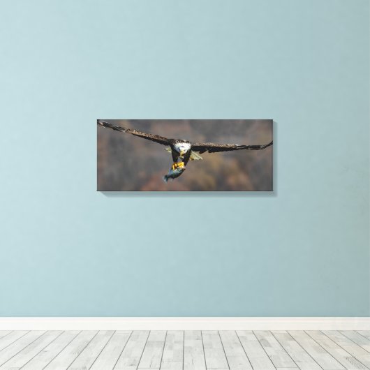 Kale adelaar met vis canvas afdruk (Insitu (Houten vloer))