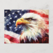 Kale adelaar met vlag van de Verenigde Staten van  Briefkaart (Voorkant)