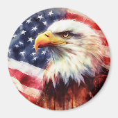 Kale adelaar met vlag van de Verenigde Staten van  Magneet (Voorkant)