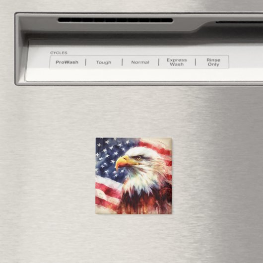 Kale adelaar met vlag van de Verenigde Staten van  Magneet (Insitu (Vaatwasser))