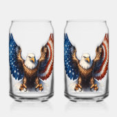 Kale adelaar met vleugels versierd in de Amerikaan Blikvorm Glas (Achterkant)