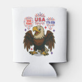 Kale adelaar met vuurwerk – VS 250 jaar 1776-2026 Blikjeskoeler (Achterkant)