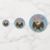 Kale adelaar met vuurwerk – VS 250 jaar 1776-2026 Confetti (Achterkanten)