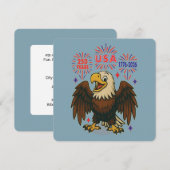 Kale adelaar met vuurwerk – VS 250 jaar 1776-2026 Kaart (Voorkant / Achterkant)