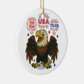 Kale adelaar met vuurwerk – VS 250 jaar 1776-2026 Keramisch Ornament (Rechts)