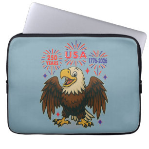 Kale adelaar met vuurwerk – VS 250 jaar 1776-2026 Laptop Sleeve
