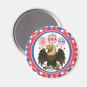 Kale adelaar met vuurwerk – VS 250 jaar 1776-2026 Magneet (Voorkant / Achterkant)