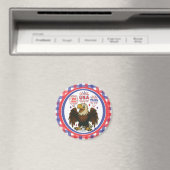 Kale adelaar met vuurwerk – VS 250 jaar 1776-2026 Magneet (Insitu (Vaatwasser))