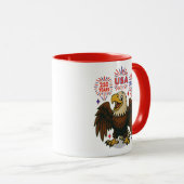 Kale adelaar met vuurwerk – VS 250 jaar 1776-2026 Mok (Voorkant rechts)