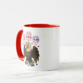 Kale adelaar met vuurwerk – VS 250 jaar 1776-2026 Mok (Voorkant links)