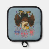 Kale adelaar met vuurwerk – VS 250 jaar 1776-2026 Pannenlap (Voorkant)