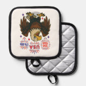 Kale adelaar met vuurwerk – VS 250 jaar 1776-2026 Pannenlap (Voorkant / Achterkant)