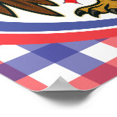 Kale adelaar met vuurwerk – VS 250 jaar 1776-2026 Poster (Hoek)