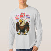 Kale adelaar met vuurwerk – VS 250 jaar 1776-2026 T-shirt (Voorkant)