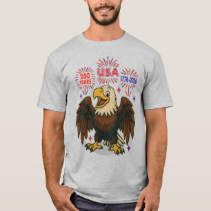 Kale adelaar met vuurwerk – VS 250 jaar 1776-2026 T-shirt