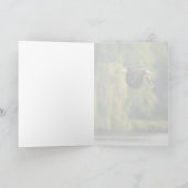 Kale adelaar met zalm Pacific Northwest Blank Feestdagen Kaart (Binnen)