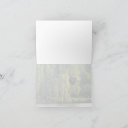 Kale adelaar met zalm Pacific Northwest Blank Feestdagen Kaart (Binnen)