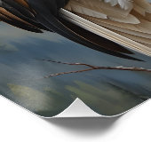 Kale adelaar neergestreken op een boom olieverfsch perfect poster (Hoek)